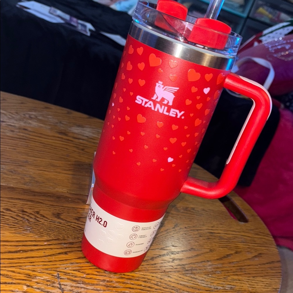Stanley Red Heart Pattern Tumbler
